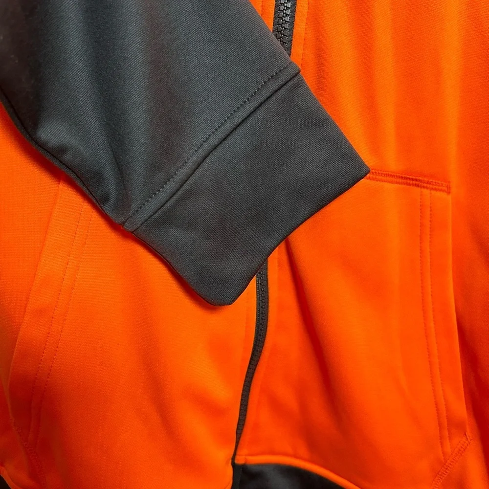 Hoodie Sweatshirt Russell Boys XXL (18) Full Zip Orange/Black Jacket-NWOT